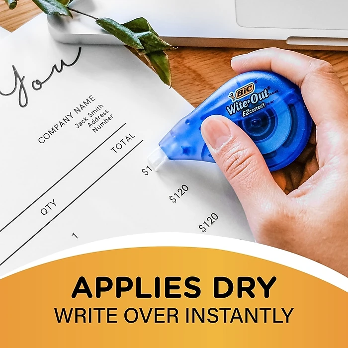 BIC Wite-Out EZ Correct Correction Tape, White, 2/Pack (50592) 6 BIC Wite-Out EZ Correct Correction Tape, White, 2/Pack (50592) - Image 4