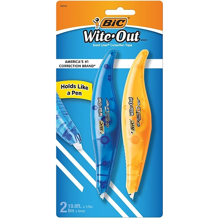 BIC Wite-Out Exact Liner Correction Tape, White, 2/Pack (50744) 3 BIC Wite-Out Exact Liner Correction Tape, White, 2/Pack (50744)