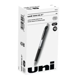Uni-ball Uniball Signo RT Gel Pens, Medium Point, 0.7mm, Black Ink, Dozen (65940)