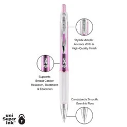 Uni-ball Uniball 207 Pink Ribbon Retractable Gel Pens, Medium Point, 0.7mm, Black, 2/Pack (1745148) -Office Product Shop B3135AF7 76B1 4322 B8636D50380FE1C0 sc7