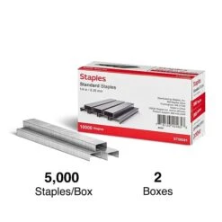 Staples Standard Staples, 1/4" Leg Length, 5000/Box, 2/Pack (TR58091) -Office Product Shop BBF2A292 182B 4FEB B471D13CE7A2C459 sc7