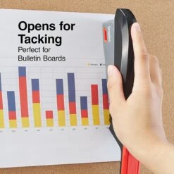 Staples One-Touch Desktop Stapler, 20 Sheet Capacity, Gray/Black/Red, 500 (44425) -Office Product Shop D5D369D1 CA69 4150 A97BBB24D5C2C1E4 sc7