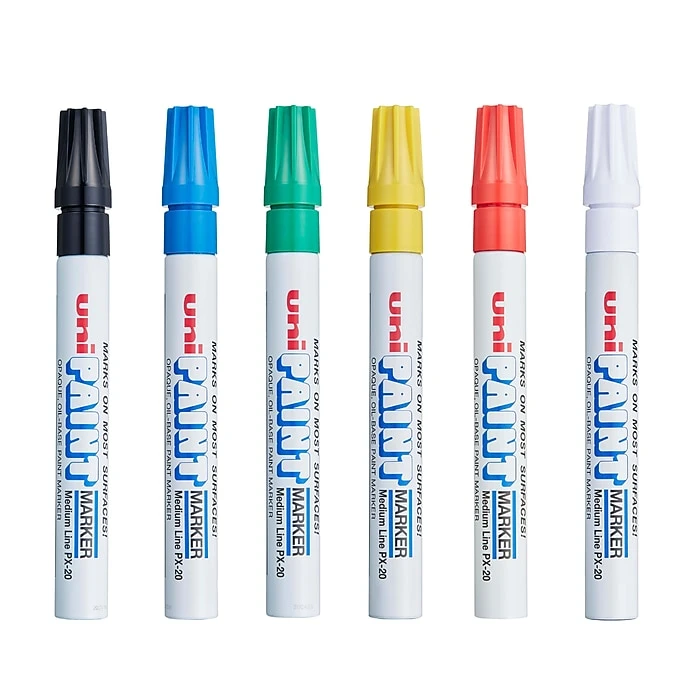 Uni PAINT PX-20 Oil-Based Marker, Medium Tip, Assorted Colors, 6/Set (63630) 4 Uni PAINT PX-20 Oil-Based Marker, Medium Tip, Assorted Colors, 6/Set (63630) - Image 2