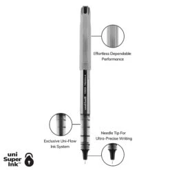 Uni-ball Uniball Vision Needle Rollerball Pens, Fine Point, 0.7mm, Black Ink, Dozen (1734903) -Office Product Shop E4ED9E39 ED3C 439D 827FC3E5C0E7A667 sc7