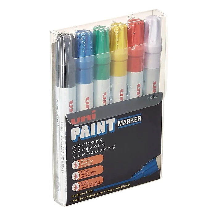 Uni PAINT PX-20 Oil-Based Marker, Medium Tip, Assorted Colors, 6/Set (63630) 3 Uni PAINT PX-20 Oil-Based Marker, Medium Tip, Assorted Colors, 6/Set (63630)