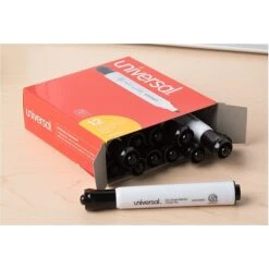 Universal Dry Erase Marker, Chisel Tip, Black, Dozen (UNV43651)