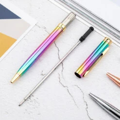 Skyline Metal Rainbow Ballpoint Pen, Gold Plated Accents -Office Product Shop H4ac82bee182b4c92b2e2479601dbe976j