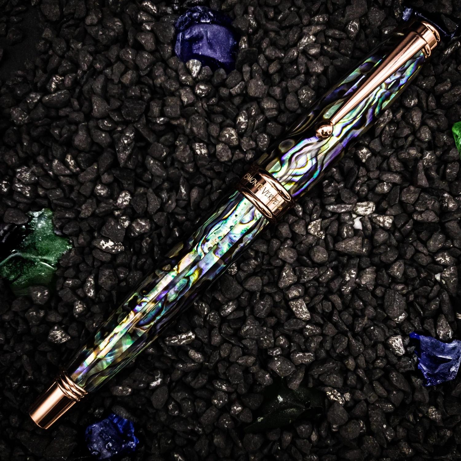 Monteverde Invincia Limited Edition Abalone Shell Rollerball Pen, Rose Gold Trim 4 Monteverde Invincia Limited Edition Abalone Shell Rollerball Pen, Rose Gold Trim - Image 2