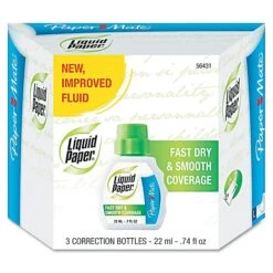 Paper Mate® Liquid Paper® Fast Dry Correction Fluid; 22 Ml, White, 3/Pack