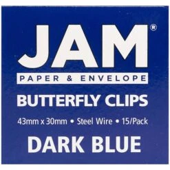 JAM Paper® Colorful Butterfly Paper Clips, Dark Blue Paperclips, 15/Pack (332BYBU) 10 JAM Paper® Colorful Butterfly Paper Clips, Dark Blue Paperclips, 15/Pack (332BYBU) -Office Product Shop m003047764 sc7