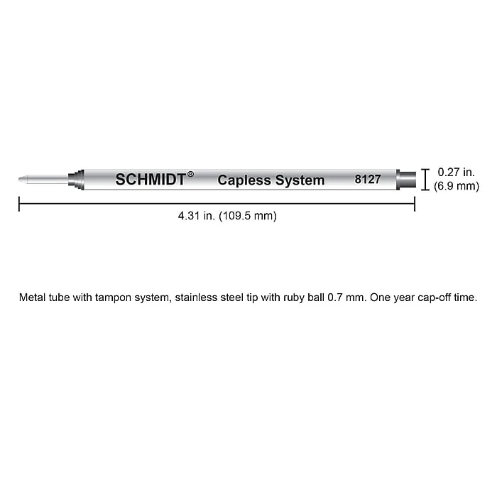 Schmidt 8127 Rollerball Long Capless Refill, Medium, Black, 2 Pack (SC58127) 7 Schmidt 8127 Rollerball Long Capless Refill, Medium, Black, 2 Pack (SC58127) - Image 5
