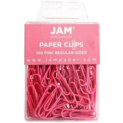 JAM Paper Small Paper Clips, Pink, 3 Packs Of 100 (42186872B) -Office Product Shop m004075039 sc7