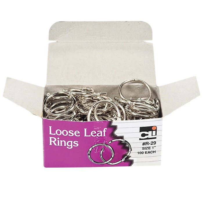 Charles Leonard Loose Leaf Book Rings, 100/Box 3 Charles Leonard Loose Leaf Book Rings, 100/Box