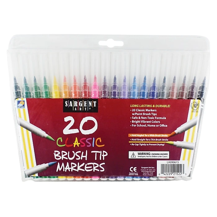 Sargent Art 20-Count Classic Marker, Brush Tip, 20/Pack 3 Sargent Art 20-Count Classic Marker, Brush Tip, 20/Pack