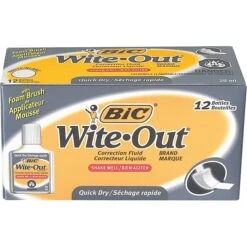 BIC Wite-Out Quick Dry Correction Fluid, 20ml., White, 12/Pack (WOFQD12-WHT) 16 BIC Wite-Out Quick Dry Correction Fluid, 20ml., White, 12/Pack (WOFQD12-WHT) -Office Product Shop s0090425 sc7