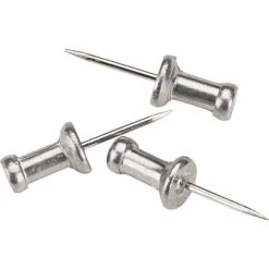Gem Push Pins, Silver, 100/Box (CPAL4) -Office Product Shop s0224458 sc7