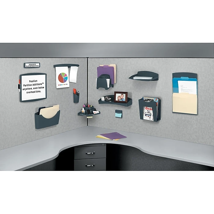 Fellowes Partition Additions™ Cubicle Clips, Dark Graphite, 4/Pack (75270) 4 Fellowes Partition Additions™ Cubicle Clips, Dark Graphite, 4/Pack (75270) - Image 2