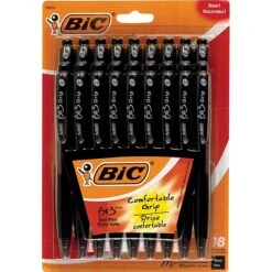 BIC BU3 Retractable Ballpoint Pens, Medium Point, Black Ink, 18/Pack (BU3P18-BLK) -Office Product Shop s0422307 sc7