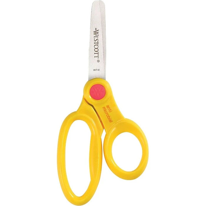 Westcott 5" Stainless Steel Kid's Scissors, Blunt Tip, Assorted Colors (14606) 5 Westcott 5" Stainless Steel Kid's Scissors, Blunt Tip, Assorted Colors (14606) - Image 3