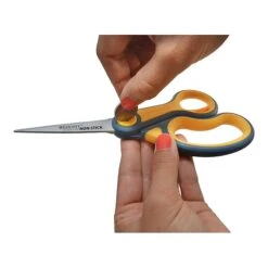 Westcott® Titanium Bonded® Non-Stick 8" Scissors, Adjustable Glide, Pointed Tip, Gray/Yellow (14849) -Office Product Shop s1175245 sc7 1