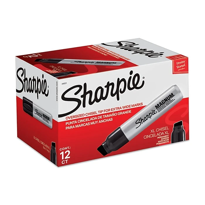 Sharpie Magnum Permanent Markers, Chisel Tip, Black, 12/Pack (44001DZ) 3 Sharpie Magnum Permanent Markers, Chisel Tip, Black, 12/Pack (44001DZ)