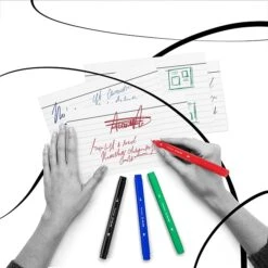 TRU RED™ Pen Permanent Markers, Twin Tip, Black, 12/Pack (TR57830) -Office Product Shop s1194672 sc7 1