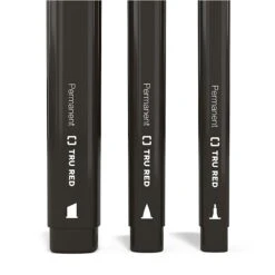 TRU RED™ Pen Permanent Markers, Twin Tip, Black, 12/Pack (TR57830) -Office Product Shop s1195023 sc7 1