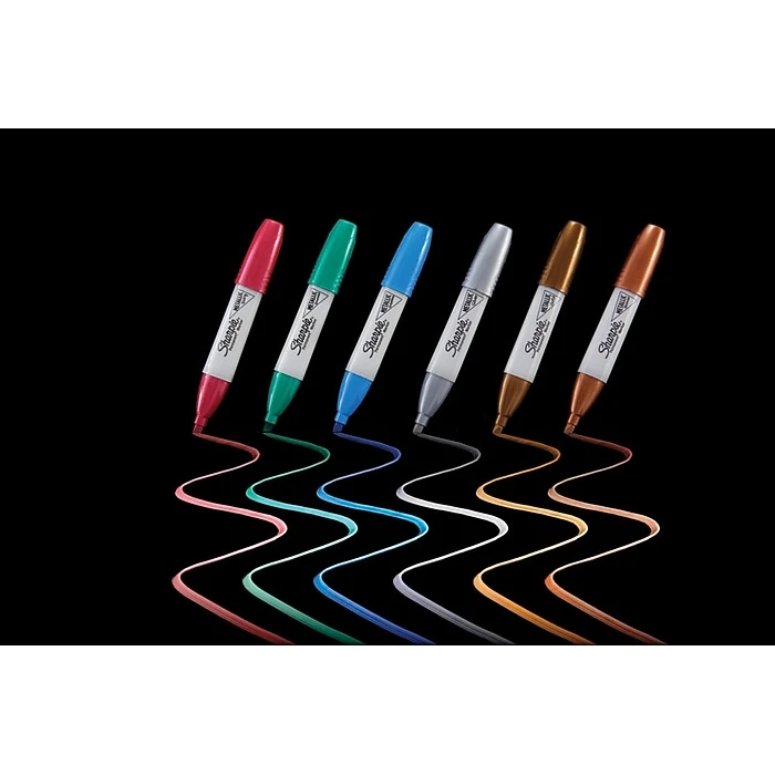 Sharpie Permanent Markers, Chisel Tip, Assorted Metallic, 6/Pack (2089634) 6 Sharpie Permanent Markers, Chisel Tip, Assorted Metallic, 6/Pack (2089634) - Image 4