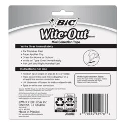 BIC Wite-Out Mini Correction Tape, White, 3/Pack (WOTMP31-WHI) 14 BIC Wite-Out Mini Correction Tape, White, 3/Pack (WOTMP31-WHI) -Office Product Shop s1205088 sc7
