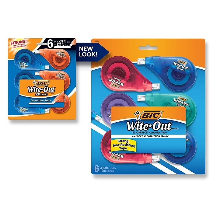 Wite-Out EZ Correct Correction Tape, White, 6/Pack (WOTAPP6-WHI) 4 Wite-Out EZ Correct Correction Tape, White, 6/Pack (WOTAPP6-WHI) - Image 2