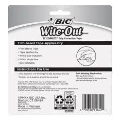 BIC Wite-Out EZ Grip Correction Tape, White, 2/Pack (WOECGP21) -Office Product Shop s1205196 sc7