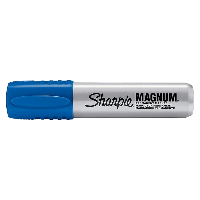Sharpie Magnum Permanent Marker, Chisel Tip, Blue (44003) 3 Sharpie Magnum Permanent Marker, Chisel Tip, Blue (44003)