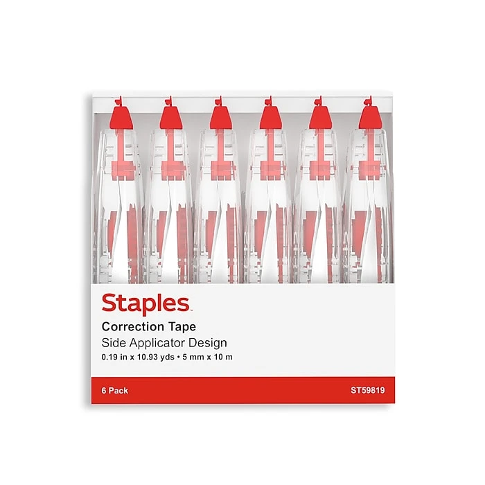 Staples Correction Tape, White, 6/Pack (ST59819) 8 Staples Correction Tape, White, 6/Pack (ST59819) - Image 6