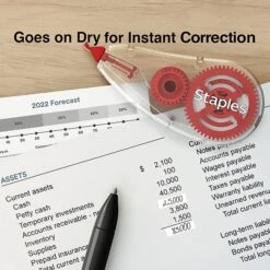 Staples Correction Tape, White, 2/Pack (ST59821/52036) -Office Product Shop s1212653 sc7