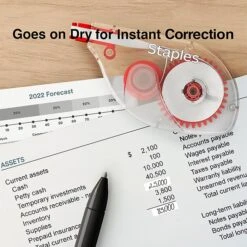 Staples Correction Tape, White, 6/Pack (ST59819) 12 Staples Correction Tape, White, 6/Pack (ST59819) -Office Product Shop s1212659 sc7