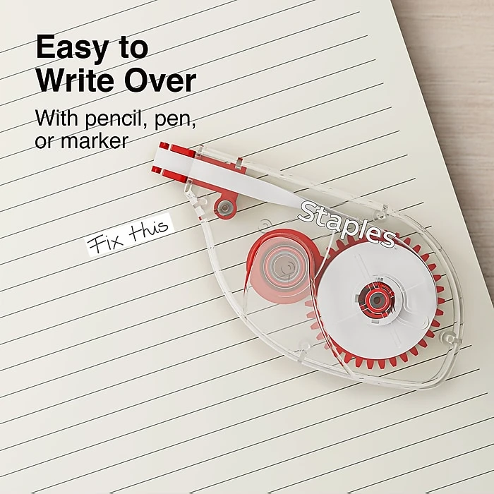 Staples Correction Tape, White, 6/Pack (ST59819) 7 Staples Correction Tape, White, 6/Pack (ST59819) - Image 5