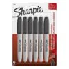 Sharpie Super Permanent Markers, Fine Tip, Black, 6/Pack (33666)