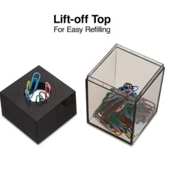 Staples Magnetic Paper Clip Dispenser, Clear/Black (10590) -Office Product Shop s1223313 sc7