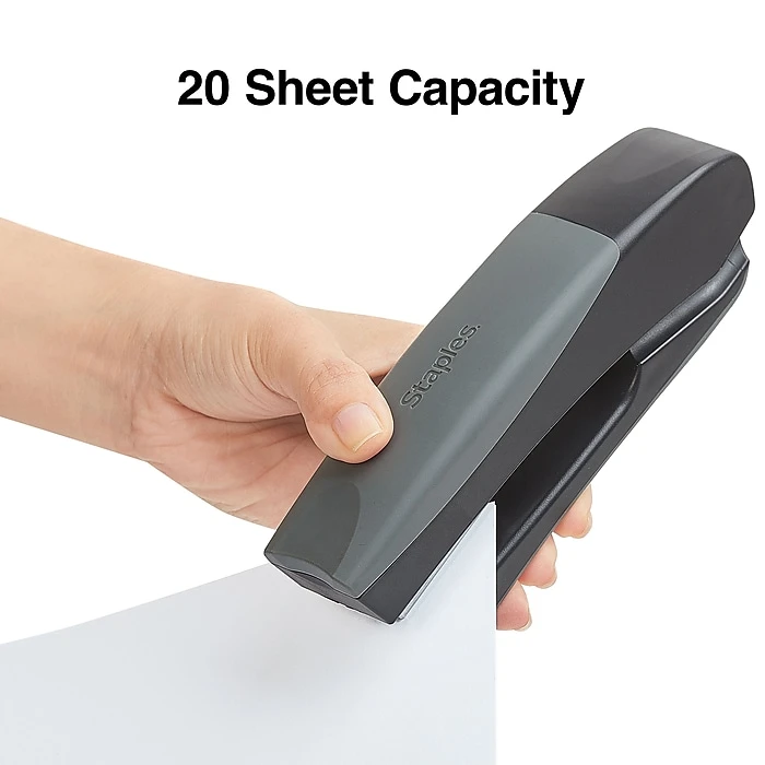 Staples Desktop/Handheld Stapler, 20 Sheet Capacity, Black And Gray (40897) 6 Staples Desktop/Handheld Stapler, 20 Sheet Capacity, Black And Gray (40897) - Image 4