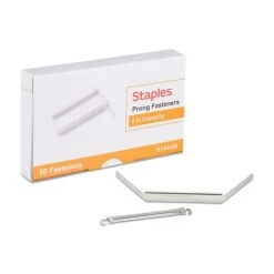 Staples Prong Fasteners, 2.75"W, Silver, 50/Pack (44408)