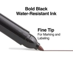TRU RED™ Pen Permanent Markers, Fine Tip, Black, 12/Pack (TR54533) -Office Product Shop s1226451 sc7