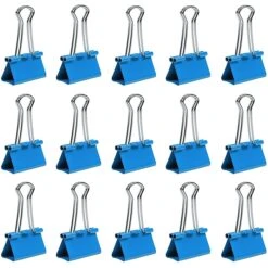 JAM Paper Colored Binder Clips, Medium, 5/8" Capacity, Blue, 15/Pack (339BCBU) -Office Product Shop sp100189051 sc7