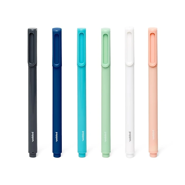 Poppin Signature Ballpoint Pens, Medium Point, Black Ink, 6/Pack (105066) 4 Poppin Signature Ballpoint Pens, Medium Point, Black Ink, 6/Pack (105066) - Image 2