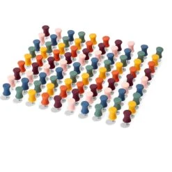 Poppin Push Pins, Assorted Colors, 100/Box, 6 Boxes/Kit (108678) -Office Product Shop sp129217039 sc7