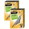 BIC Round Stic Xtra Life Ballpoint Pens, Medium Point, Black, 60/Pack, 2 Packs (BICGSM609BK-2) -Office Product Shop sp132863911 sc7
