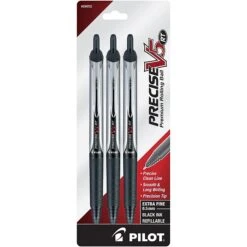 Pilot Precise V7 RT Retractable Rollerball Pens, Fine Point, Black Ink, 3/Pack (26058) -Office Product Shop sp135695477 sc7