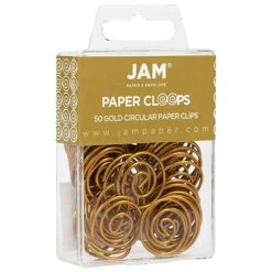 JAM Paper Circular Small Paper Clips, Gold, 2 Packs Of 50 (21832062B) -Office Product Shop sp145003462 sc7 1