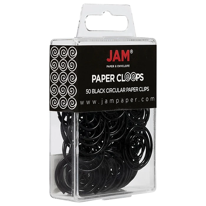 JAM Paper Circular Small Paper Clips, Black, 50/Pack (2187133) 4 JAM Paper Circular Small Paper Clips, Black, 50/Pack (2187133) - Image 2