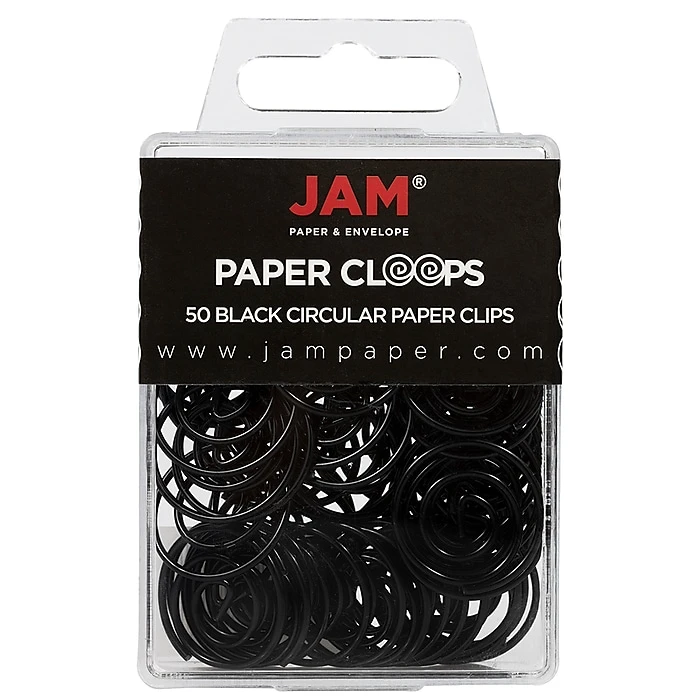 JAM Paper Circular Small Paper Clips, Black, 50/Pack (2187133) 3 JAM Paper Circular Small Paper Clips, Black, 50/Pack (2187133)