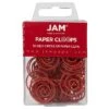 JAM Paper Circular Small Paper Clips, Red, 2 Packs Of 50 (2187138B)